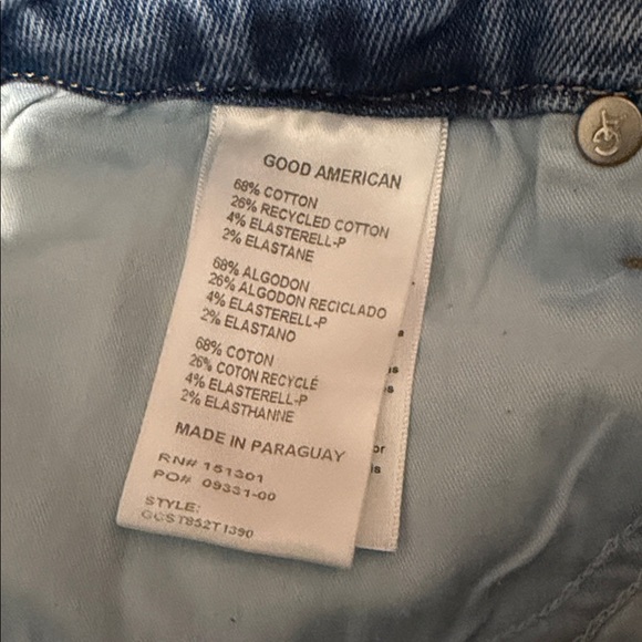 Good American Denim Blue Straight Leg Jeans - Picture 2 of 4